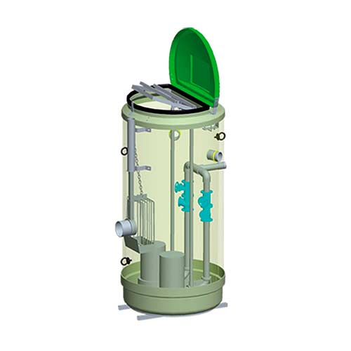Pozo de bombeo PRFV de 2 bombas